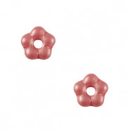 Czech glass beads flower 5mm - Alabaster Burnt coral pink 02010-29307